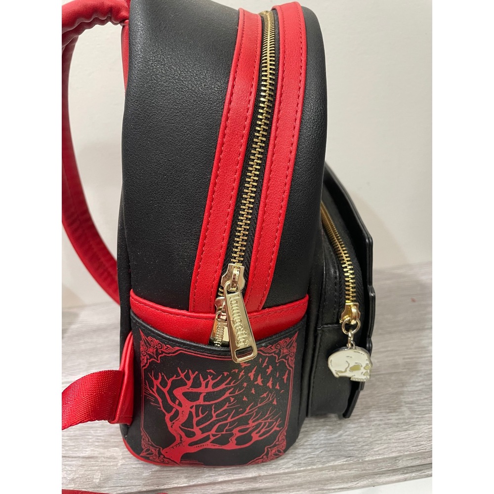 Loungefly Edgar Allan Poe Book Stack Mini Backpack Black Red Gothic Raven Skull - Picture 5 of 8